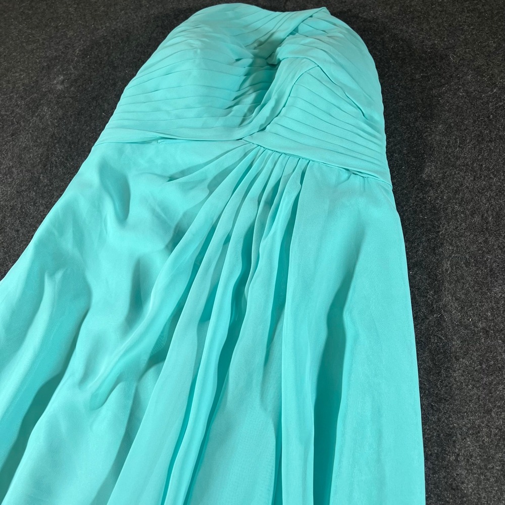 Azazie Ginger Allure Gown Womens Custom Size Spa Blue Chiffon Lace Formal Dress